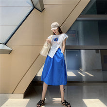 Load image into Gallery viewer, Summer 2019 new suit female design lantern skirt skirt+pop print split coat 9938