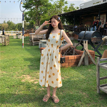 Load image into Gallery viewer, Han Feng sleeveless pocket color wave point skirt+tie dress girlfriends 5866