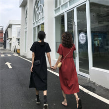 Load image into Gallery viewer, 2019 Korean version of the new women's retro student loose doll shirt long A dress 2015