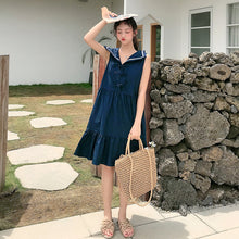 Load image into Gallery viewer, New Navy Collar Sleeveless Dress Summer Skirt for Female Student College