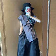 Load image into Gallery viewer, Summer 2019 new suit female design lantern skirt skirt+pop print split coat 9938