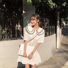 Load image into Gallery viewer, 2019 Korean version of the new women's doll collar loose slim ruffled dress