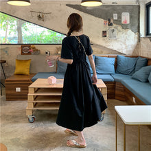 Load image into Gallery viewer, 2019 New Korean Women's Loose Temperament Received Waist Dresses Back Vest Machine Platycodon Skirt Microstores 7523