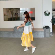 Load image into Gallery viewer, 2009 Korean version of the new women's wear patchwork striped checked rainbow skirt, large skirt, pendant skirt