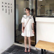 Load image into Gallery viewer, 2019 Korean version of the new women's doll collar loose slim ruffled dress
