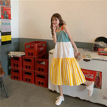 Load image into Gallery viewer, 2009 Korean version of the new women's wear patchwork striped checked rainbow skirt, large skirt, pendant skirt