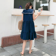 Load image into Gallery viewer, New Navy Collar Sleeveless Dress Summer Skirt for Female Student College