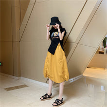Load image into Gallery viewer, Summer 2019 new suit female design lantern skirt skirt+pop print split coat 9938