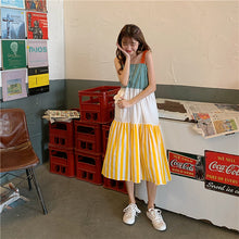 Load image into Gallery viewer, 2009 Korean version of the new women's wear patchwork striped checked rainbow skirt, large skirt, pendant skirt