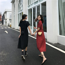 Load image into Gallery viewer, 2019 Korean version of the new women's retro student loose doll shirt long A dress 2015