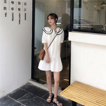 Load image into Gallery viewer, 2019 Korean version of the new women's doll collar loose slim ruffled dress