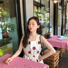 Load image into Gallery viewer, Han Feng sleeveless pocket color wave point skirt+tie dress girlfriends 5866