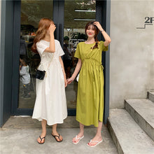 Load image into Gallery viewer, 2019 New Korean Women's Loose Temperament Received Waist Dresses Back Vest Machine Platycodon Skirt Microstores 7523