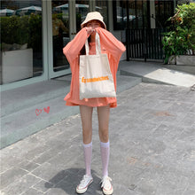 Load image into Gallery viewer, Korean version of the new women's wear micro-transparent 100-letter pattern printed long-sleeved sunscreen women