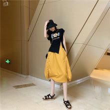 Load image into Gallery viewer, Summer 2019 new suit female design lantern skirt skirt+pop print split coat 9938