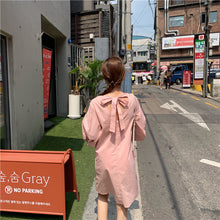 Load image into Gallery viewer, 2019 new women's dress female summer Korean temperament loose slim lantern sleeve retro skirt