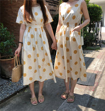 Load image into Gallery viewer, Han Feng sleeveless pocket color wave point skirt+tie dress girlfriends 5866