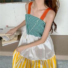 Load image into Gallery viewer, 2009 Korean version of the new women's wear patchwork striped checked rainbow skirt, large skirt, pendant skirt