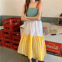 Load image into Gallery viewer, 2009 Korean version of the new women's wear patchwork striped checked rainbow skirt, large skirt, pendant skirt