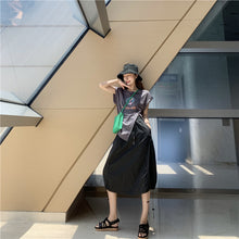 Load image into Gallery viewer, Summer 2019 new suit female design lantern skirt skirt+pop print split coat 9938