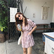 Load image into Gallery viewer, New Women's Chequered Casual Dresses Shorts V-neck Pants for Belt 8839