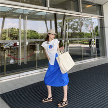 Load image into Gallery viewer, Summer 2019 new suit female design lantern skirt skirt+pop print split coat 9938