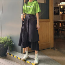 Load image into Gallery viewer, 2019 New Korean Women's Suit Cartoon Hundred Sets Printed Loose Short Sleeve T-shirt + Big Half-length Skirt 2510