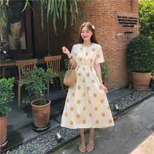 Load image into Gallery viewer, Han Feng sleeveless pocket color wave point skirt+tie dress girlfriends 5866