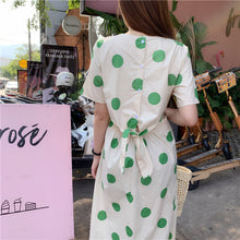 Load image into Gallery viewer, Han Feng sleeveless pocket color wave point skirt+tie dress girlfriends 5866