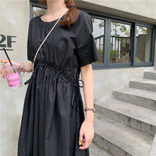 Load image into Gallery viewer, 2019 New Korean Women's Loose Temperament Received Waist Dresses Back Vest Machine Platycodon Skirt Microstores 7523