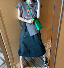 Load image into Gallery viewer, Summer 2019 new suit female design lantern skirt skirt+pop print split coat 9938