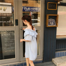Load image into Gallery viewer, 2019 new women's bright shoulder dress changeable fairy waist slim temperament skirt