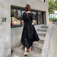 Load image into Gallery viewer, 2019 New Korean Women's Loose Temperament Received Waist Dresses Back Vest Machine Platycodon Skirt Microstores 7523