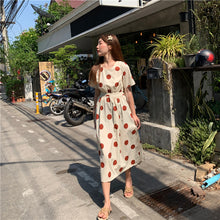 Load image into Gallery viewer, Han Feng sleeveless pocket color wave point skirt+tie dress girlfriends 5866