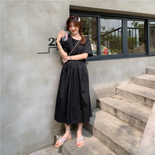 Load image into Gallery viewer, 2019 New Korean Women's Loose Temperament Received Waist Dresses Back Vest Machine Platycodon Skirt Microstores 7523