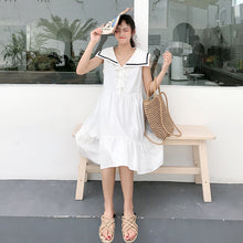 Load image into Gallery viewer, New Navy Collar Sleeveless Dress Summer Skirt for Female Student College