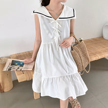Load image into Gallery viewer, New Navy Collar Sleeveless Dress Summer Skirt for Female Student College