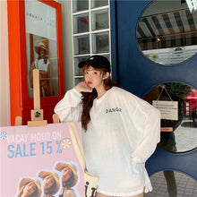 Load image into Gallery viewer, Korean version of the new women's wear micro-transparent 100-letter pattern printed long-sleeved sunscreen women