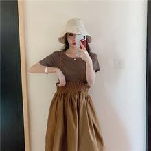 Load image into Gallery viewer, 2009 New Korean Version Loose Design Sense Slip Skirt Half-length Skirt + 100 Sets of Simple Card T-shirt 9923