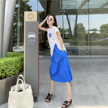 Load image into Gallery viewer, Summer 2019 new suit female design lantern skirt skirt+pop print split coat 9938