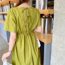 Load image into Gallery viewer, 2019 New Korean Women's Loose Temperament Received Waist Dresses Back Vest Machine Platycodon Skirt Microstores 7523