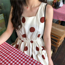 Load image into Gallery viewer, Han Feng sleeveless pocket color wave point skirt+tie dress girlfriends 5866