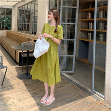 Load image into Gallery viewer, 2019 New Korean Women's Loose Temperament Received Waist Dresses Back Vest Machine Platycodon Skirt Microstores 7523