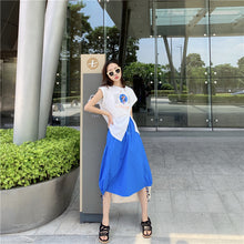 Load image into Gallery viewer, Summer 2019 new suit female design lantern skirt skirt+pop print split coat 9938