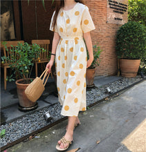 Load image into Gallery viewer, Han Feng sleeveless pocket color wave point skirt+tie dress girlfriends 5866
