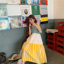 Load image into Gallery viewer, 2009 Korean version of the new women's wear patchwork striped checked rainbow skirt, large skirt, pendant skirt