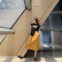 Load image into Gallery viewer, Summer 2019 new suit female design lantern skirt skirt+pop print split coat 9938