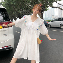 Load image into Gallery viewer, 2019 Korean version of the new summer women's sweet loose color fur ball doll dress a generation of hair