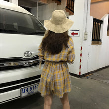 Load image into Gallery viewer, New Women's Chequered Casual Dresses Shorts V-neck Pants for Belt 8839