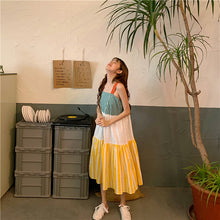 Load image into Gallery viewer, 2009 Korean version of the new women's wear patchwork striped checked rainbow skirt, large skirt, pendant skirt